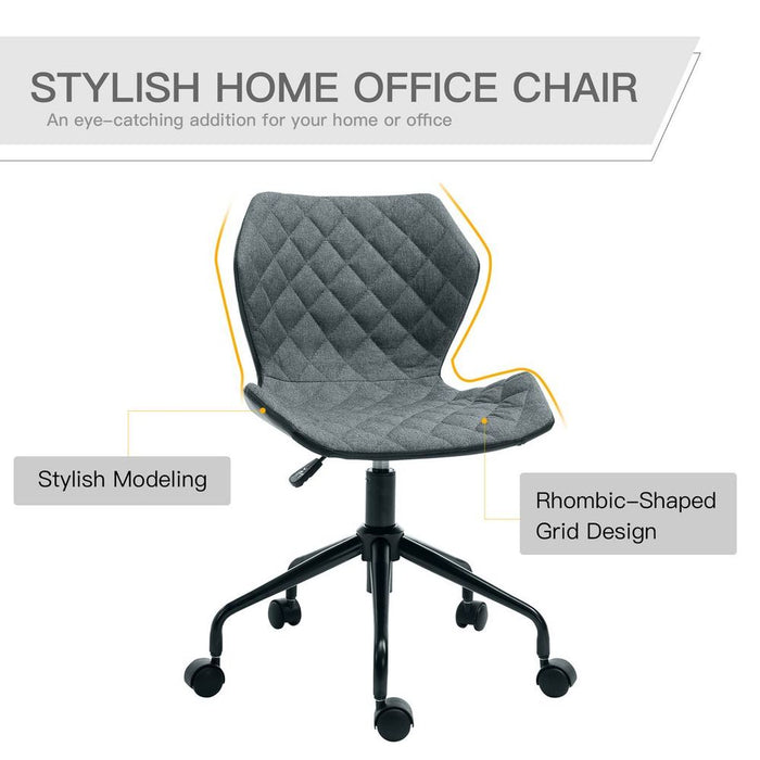 Premium Swivel Home Office Chair | Adjustable Height | Nylon Wheels | Linen Grey