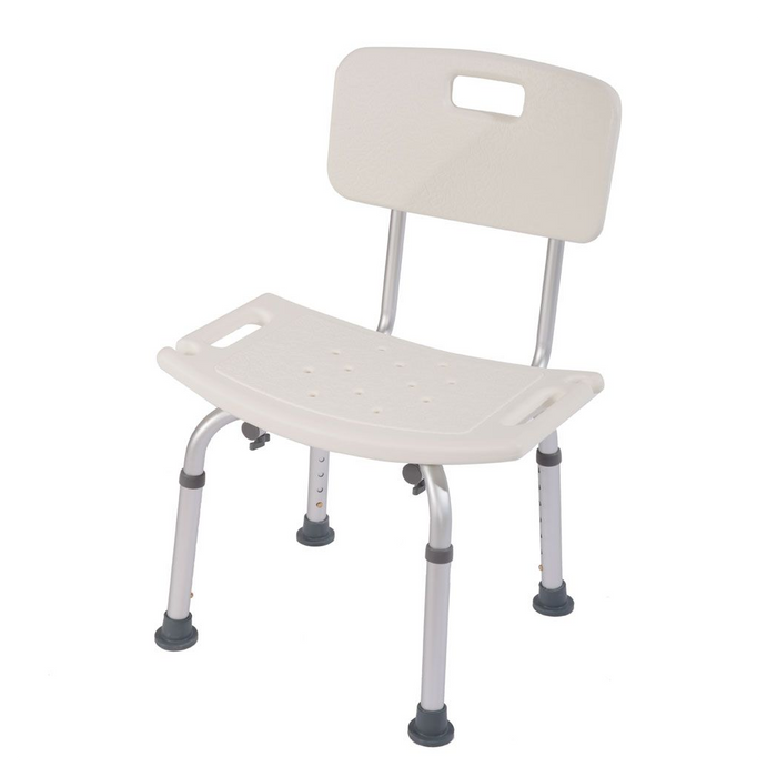 Medical Bathroom Safety Shower Tub Aluminium Alloy Bath Chair Seat Bench with Removable Back White