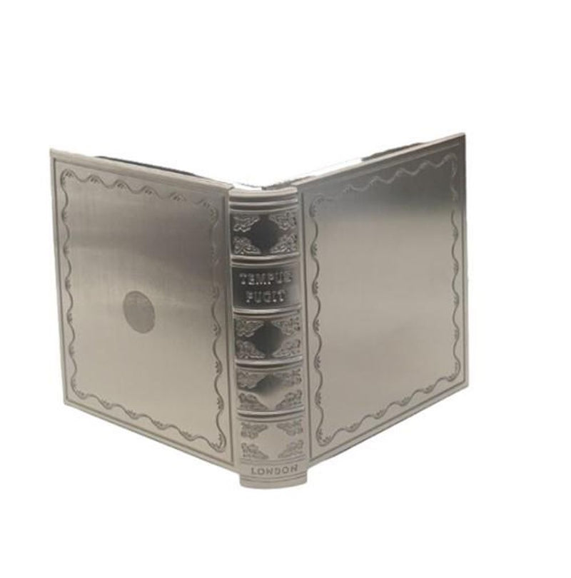 Miniature Clock Silvertone Plated Photo Frame & Clock Solid Brass IMP100S - CLEARANCE NEEDS RE-BATTERY