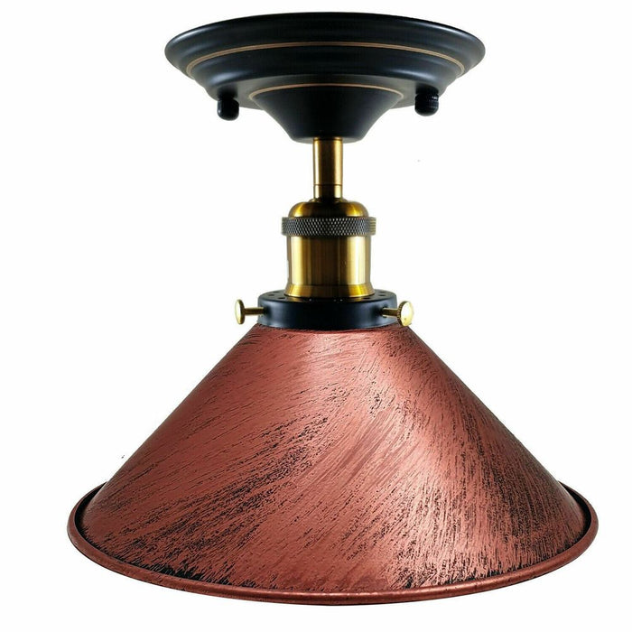 Retro Industrial Ceiling Light - Metal Cone Shade - Indoor Lighting