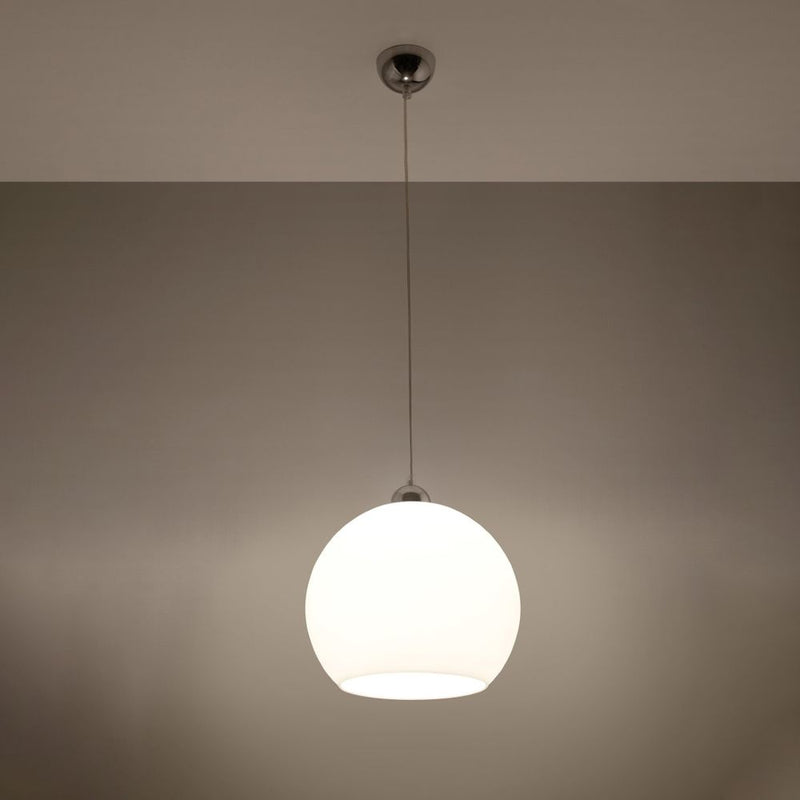 Stylish Pendant Lamp: Steel & Glass, Minimalistic Design, E27