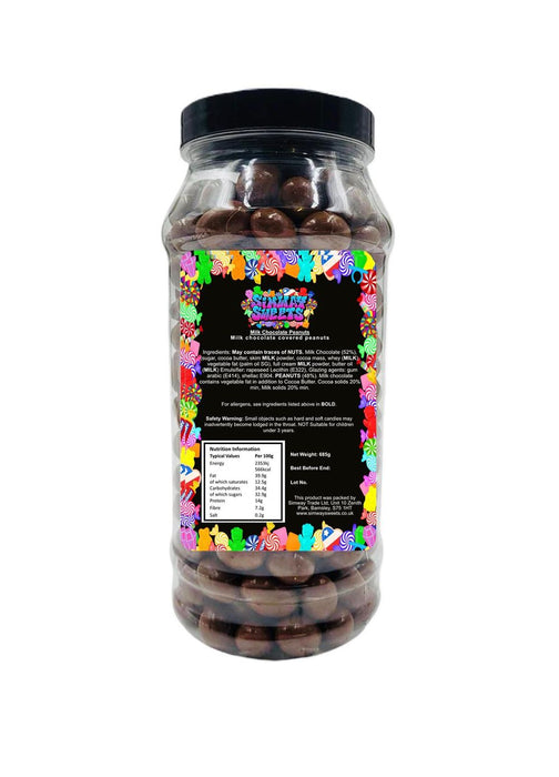 Delicious Milk Chocolate Peanuts - Retro Sweets Gift Jar - Fast Delivery - Premium Quality