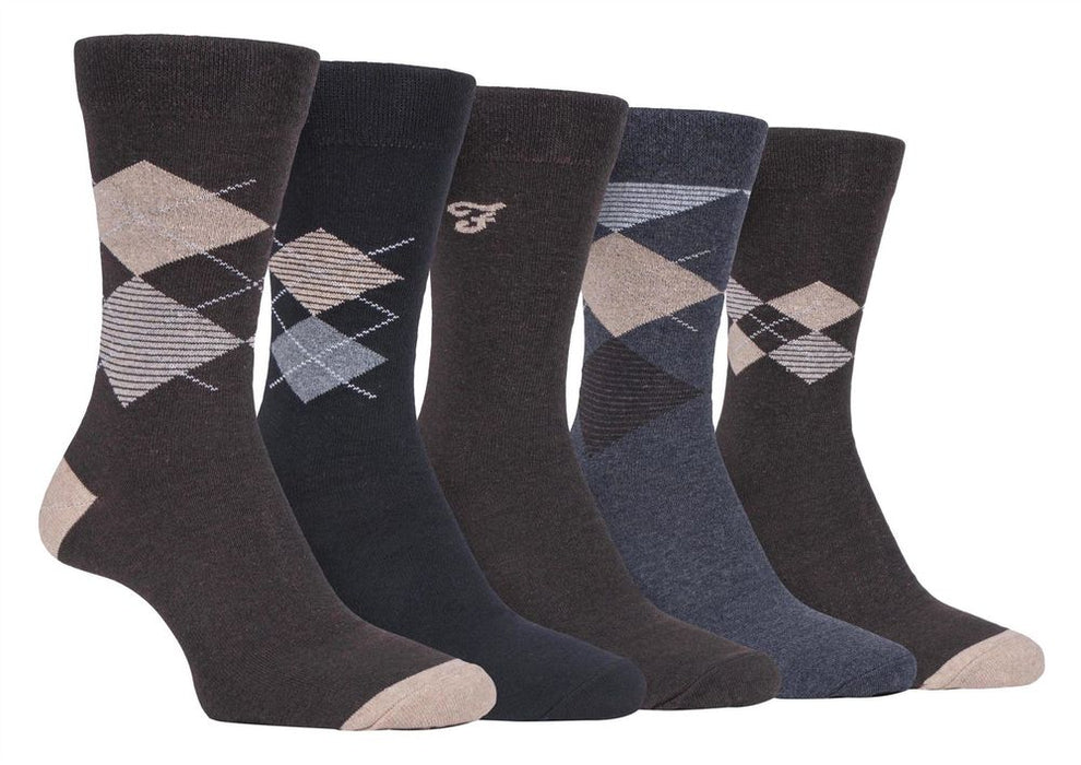 5 Pack Farah Classic Patterned Socks  - FCS270