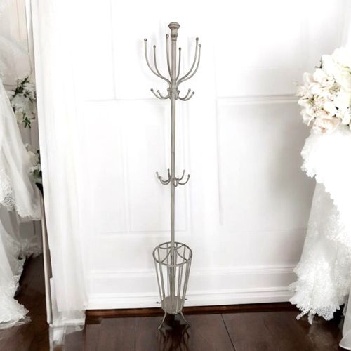 175CM CREAM METAL COAT STAND/ UMBRELLA HOL