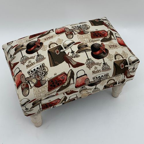 LADIES FABRIC FOOTSTOOL WITH DRAWER