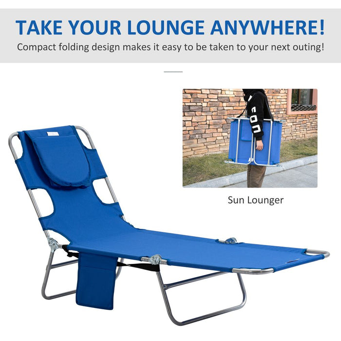 Ultimate Portable Beach Chaise Lounge - Reclining, Adjustable, Blue - Best Quality!