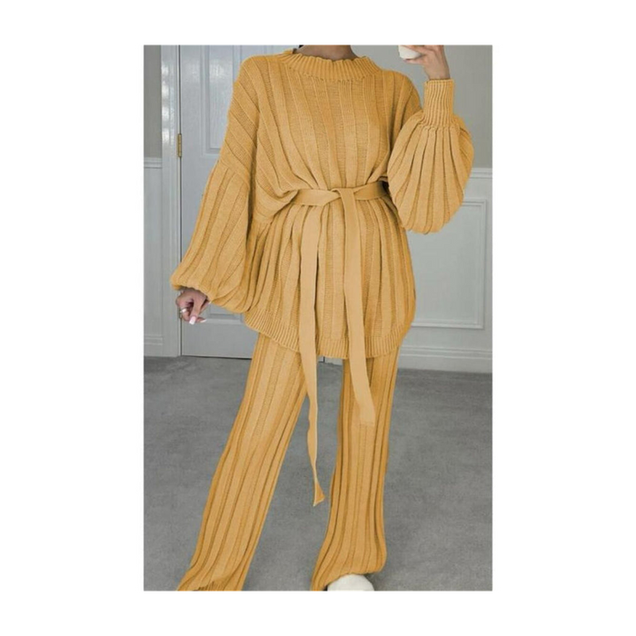 Polo Neck Belted Jumpsuit