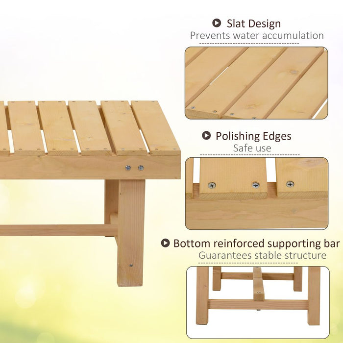 Outsunny 2-Seater Outdoor Garden Fir Wood Patio Bench