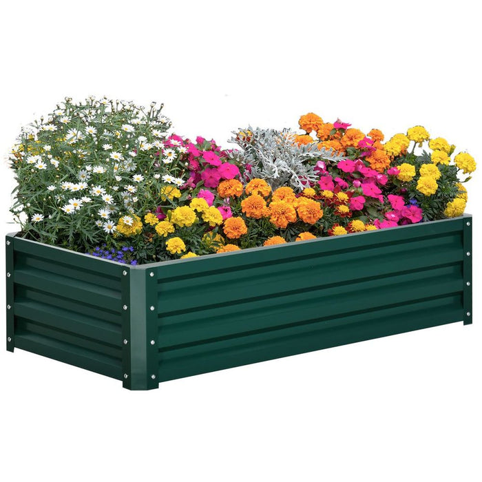 Steel Raised Garden Bed Planter - 120x60cm - Vegetables, Flowers, Green