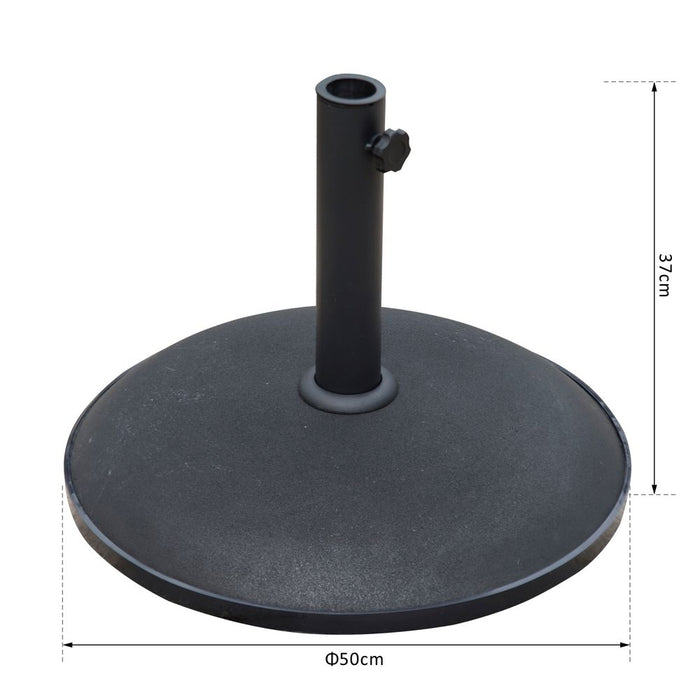 25kg Round Umbrella Base-Black | Sturdy & Rust-Resistant | Fits Multiple Umbrella Poles