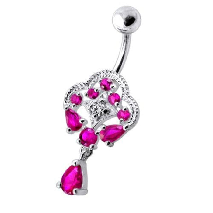 Fancy Royal Dangling Multi Jeweled Navel Ring