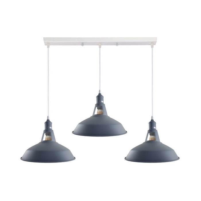 Industrial Vintage Loft Kitchen Bar 3 Lights Ceiling Barn-slotted Metal E27