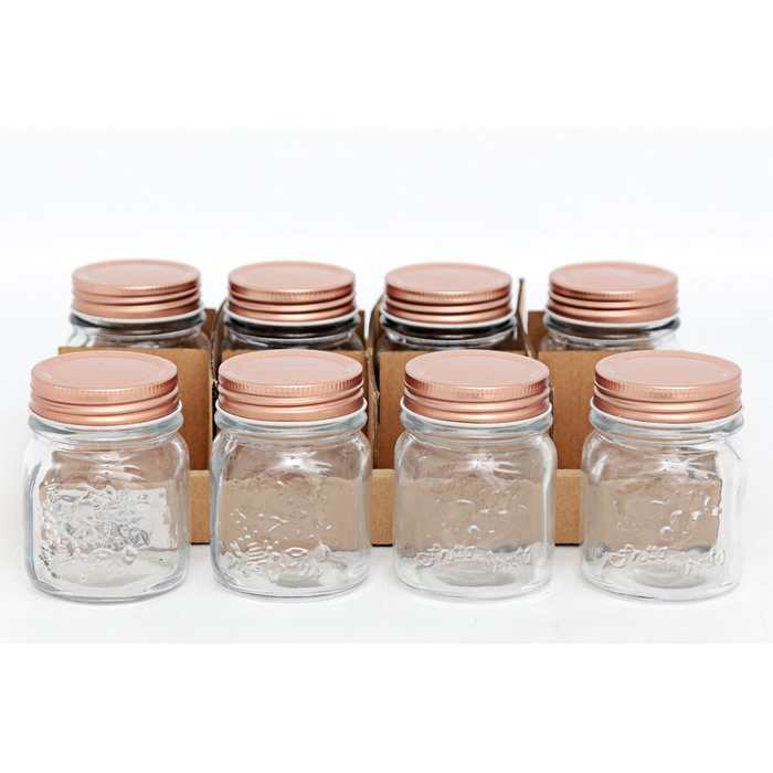 Kitchen Glass Storage Jar With Copper Lid - Small