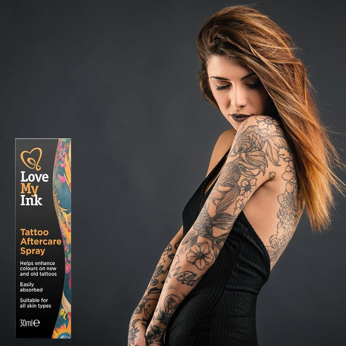 Love My Ink Tattoo Spray | Sensitive Skin | Dermatologically Tested | 30ml