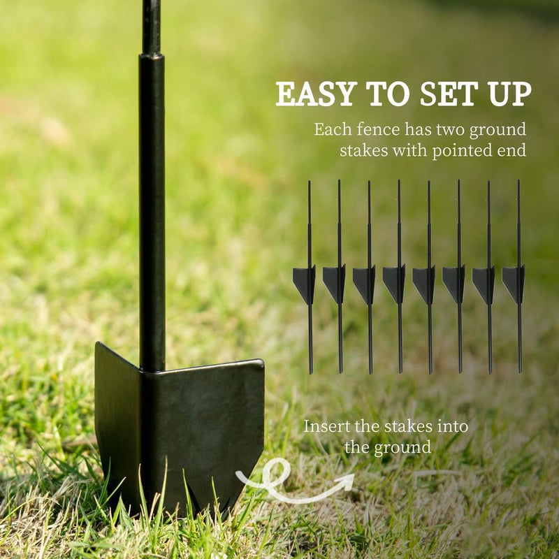Premium 4PCs Garden Fencing Panels - Elegant Flower Bed Border Edging - Animal Barrier - High Quality