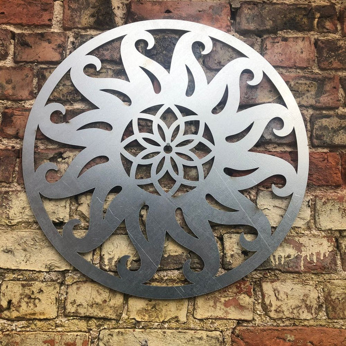 Large Galvanized Steel SUN Sign - Indoor/Outdoor Garden Decor - Great for Home, Office, Shop, Pub, Cafe, Bar - 55cm Diameter