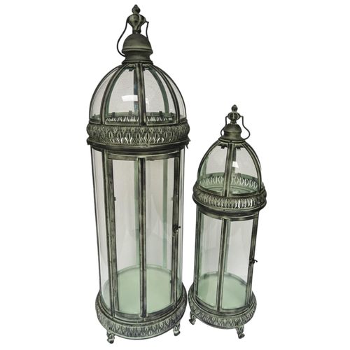 90/71CM SET 2 METAL GARDEN LANTERNS