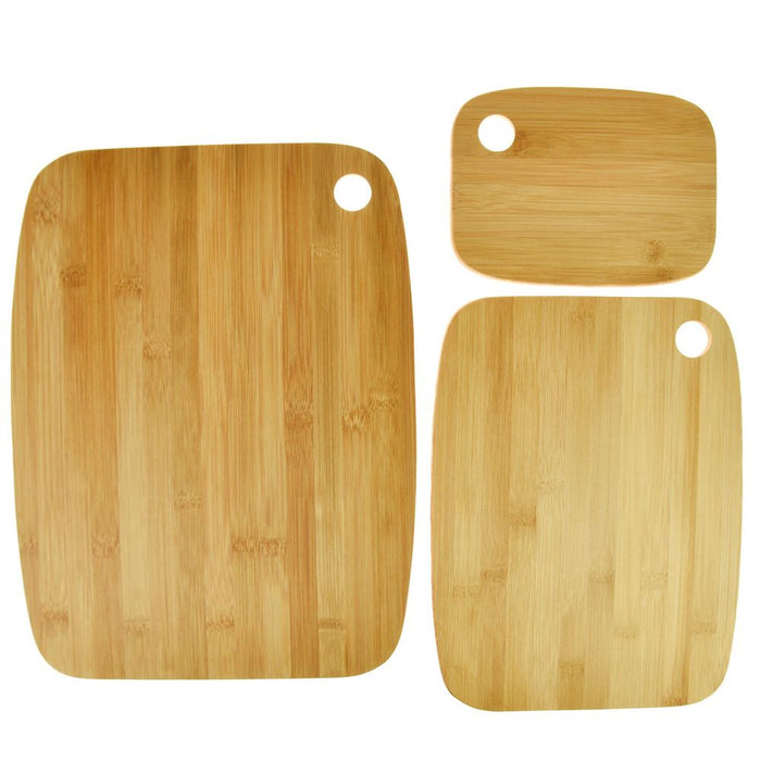 Premium Bamboo Chopping Board Set - Solid Wood - Cutting, Serving, Kitchen Food