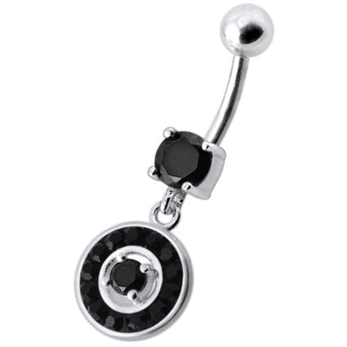 Fancy Round Multi Stone Studded Jeweled Dangling Belly Body Ring