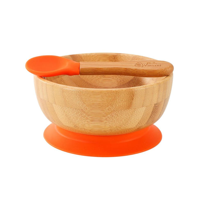 BPA-FREE BAMBOO BOWL & SPOON SET - Anti-slip, Easy-to-clean - Ideal for Kids - Best Quality!