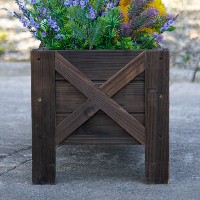 Outsunny Wooden Garden Raised Bed Planter - 100x36.5x36cm, High Quality & Versatile