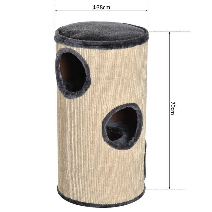 Premium Sisal Cat Scratching Barrel - Multi-Level Activity Center - High-Quality from Pawhut