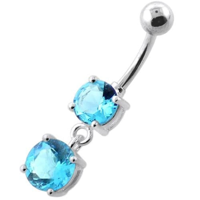 Round Jeweled Hanging Navel Belly Bar