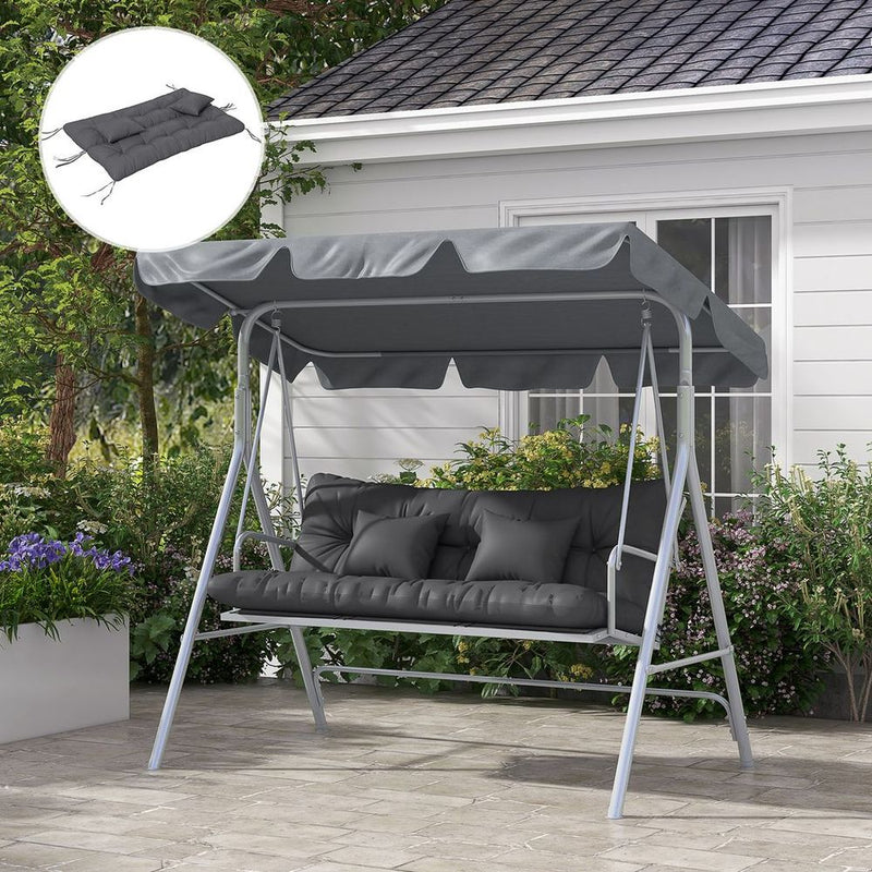 Premium Outdoor Cushion Set - 4 Pieces - Charcoal Grey - High Quality - Water Resistant - Easy to Clean