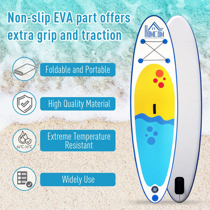 High-Quality Inflatable Surfing Board Set: 10ft, Paddle, Bag, Pump - HOMCOM