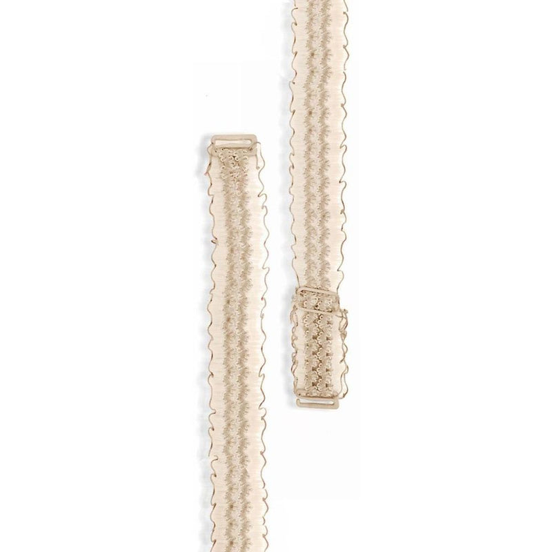 Flo Easy to Use Invisible Shoulder Lace Universal and Adjustable Bra Strap - One Pair (Colours Available) (Nude)