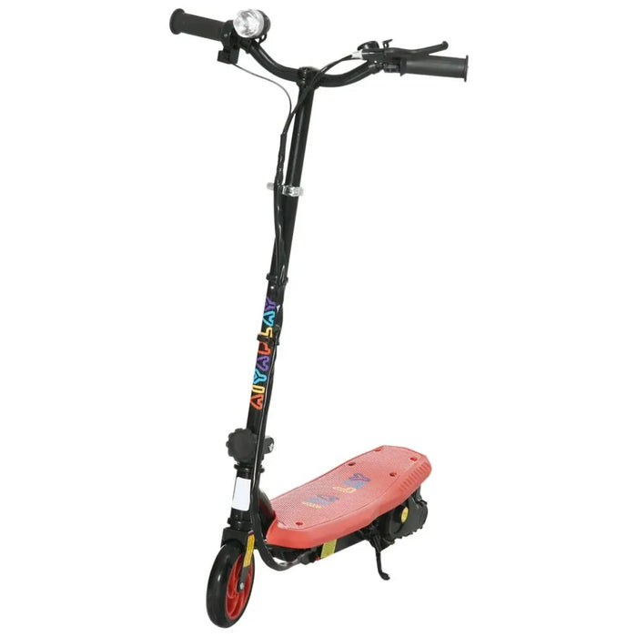 Folding Electric Scooter E-Scooter w/ LED Headlight - Red | Ages 7-14 - Battery Powered - Maximum Safety - Foldable Design