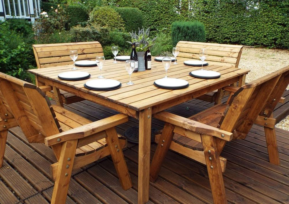 Charles Taylor Solid Wood 8-Seater Outdoor Dining Set | 250cm x 250cm | 10-Year Guarantee