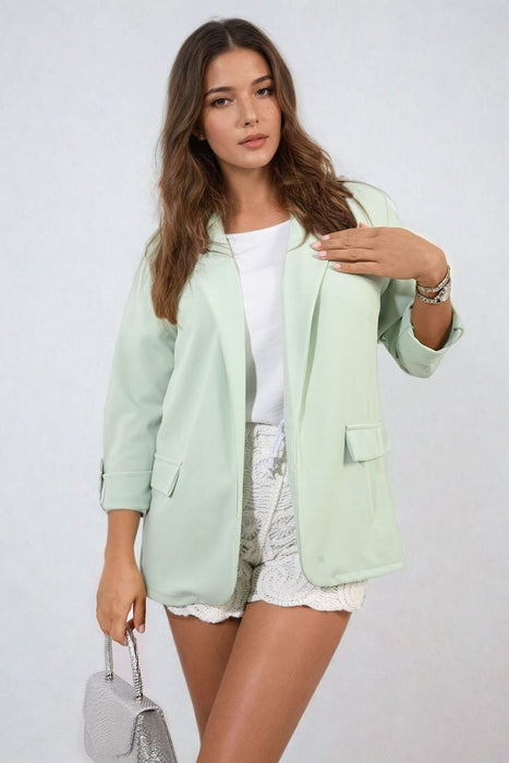 Premium Longline Open Front Blazer Jacket | Elegant & Versatile | Front Pockets