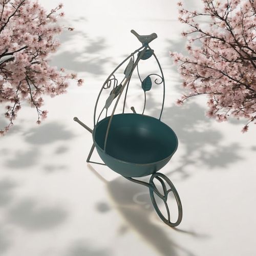 36CM BLUE METAL GARDEN PLANTER