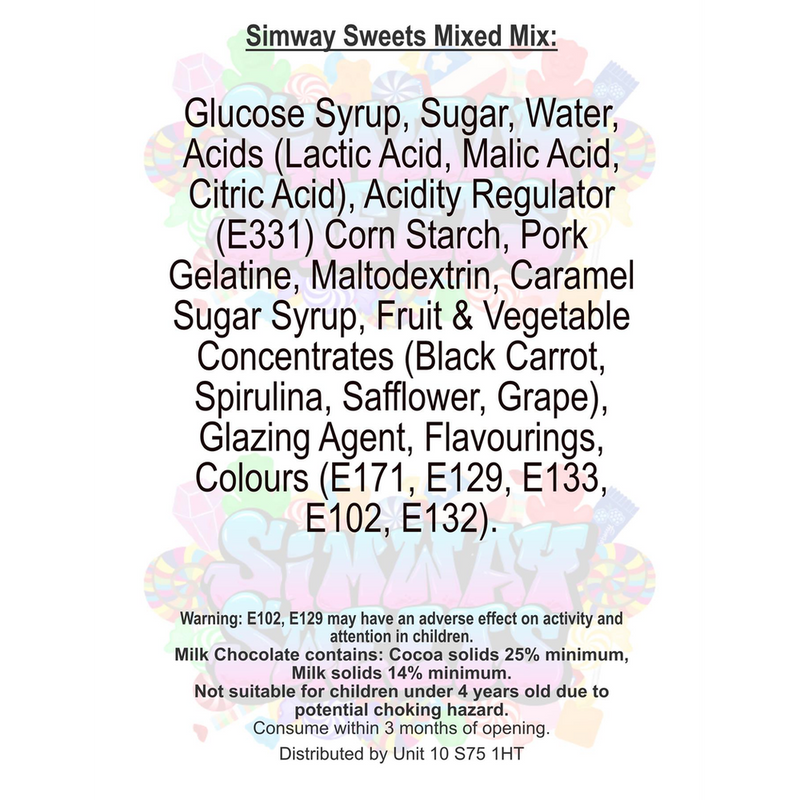 Simway Sweets: Juicy Jellies & Fun Fizzies Gift Mega 3KG Sweet Jar
