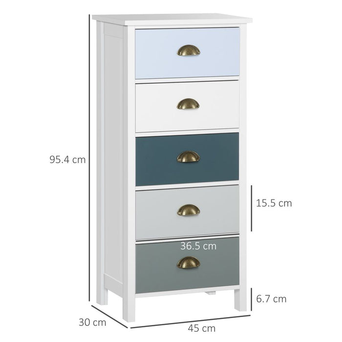 Premium 5-Drawer Dresser: Sleek Design, Metal Handle