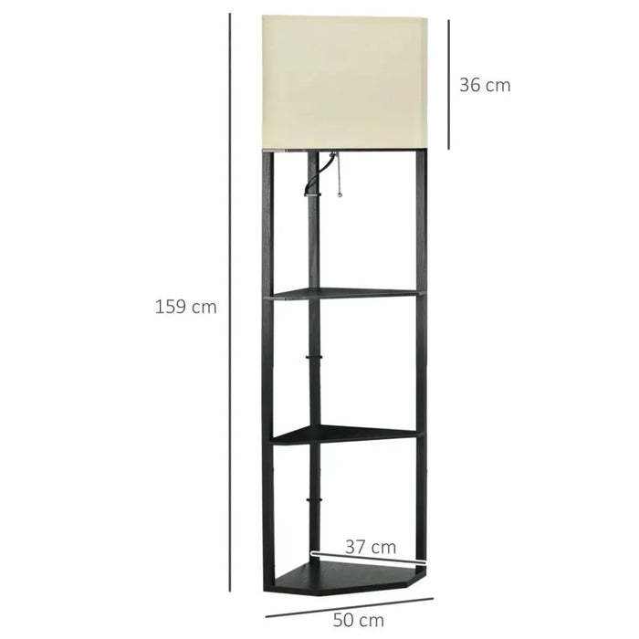 Corner Floor Lamp with Shelves, Modern Standing Lamps for Living Room Bedroom