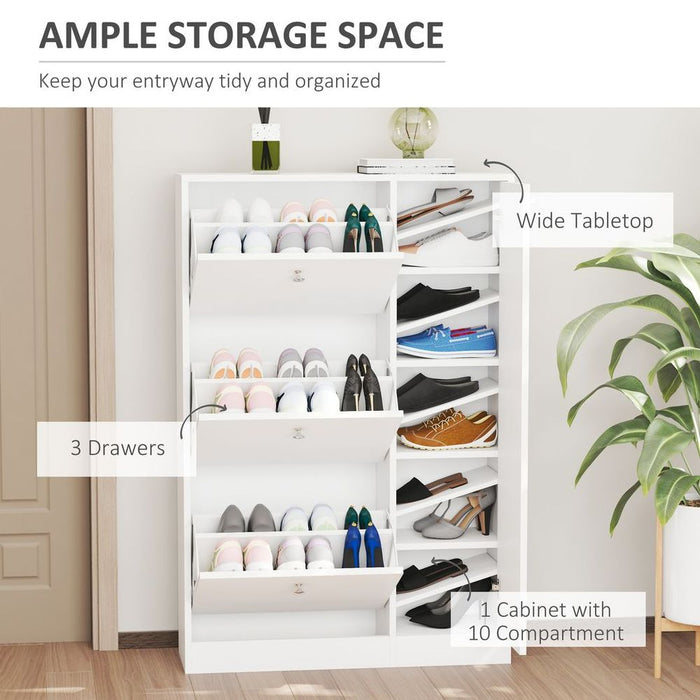 Premium 4-Compartment Shoe Cabinet w/ Shelves - Store Footwear Effortlessly