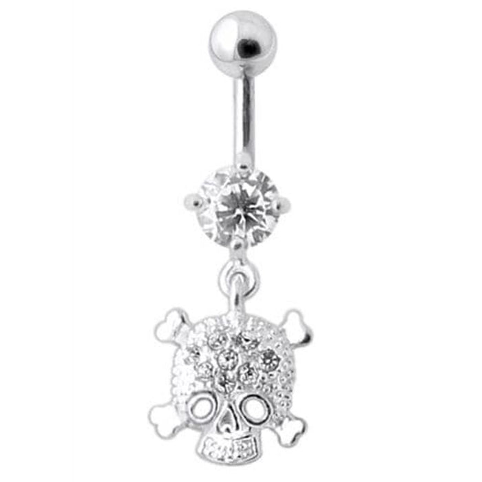 Jeweled Skull Navel Belly Ring