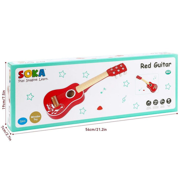 SOKA Red Guitar 1010106 - Hours of Creative Playtime, Realistic Design, Certified Quality, Ideal Gift