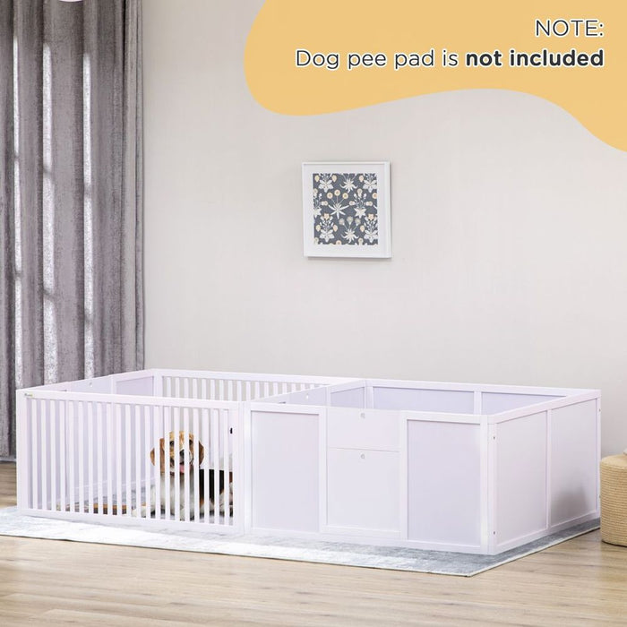 Premium 7-Panel Indoor Puppy Pen with 3 Doors & 2-Room Design