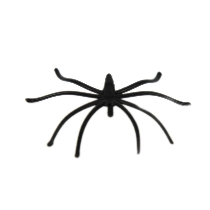 24 Spooky Spiders for Halloween Decor - Realistic Black Plastic - Great for Parties & Pranks!