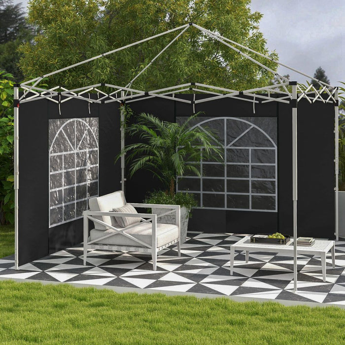 Premium Outdoor Gazebo Side Panels, 2 Pack, Black - Fits 3x3m or 3x6m Gazebos