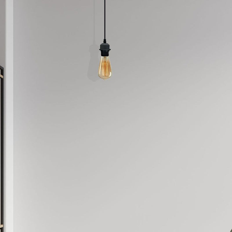 5 Pack Industrial Grey Pendant Light, Lampshade Addable E27 Lamp Holder Light,