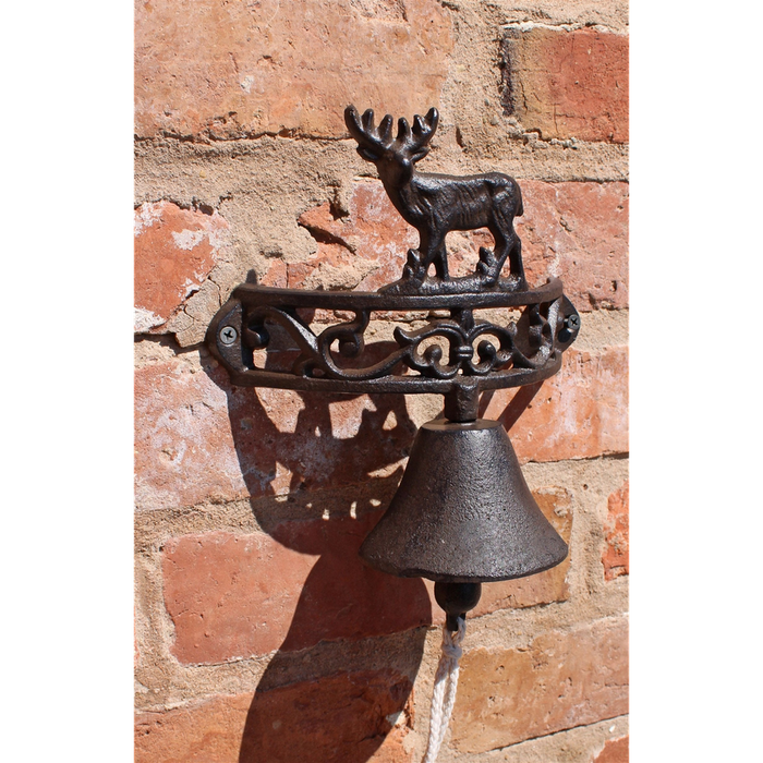 Rustic Cast Iron Wall Bell, Reindeer Standing