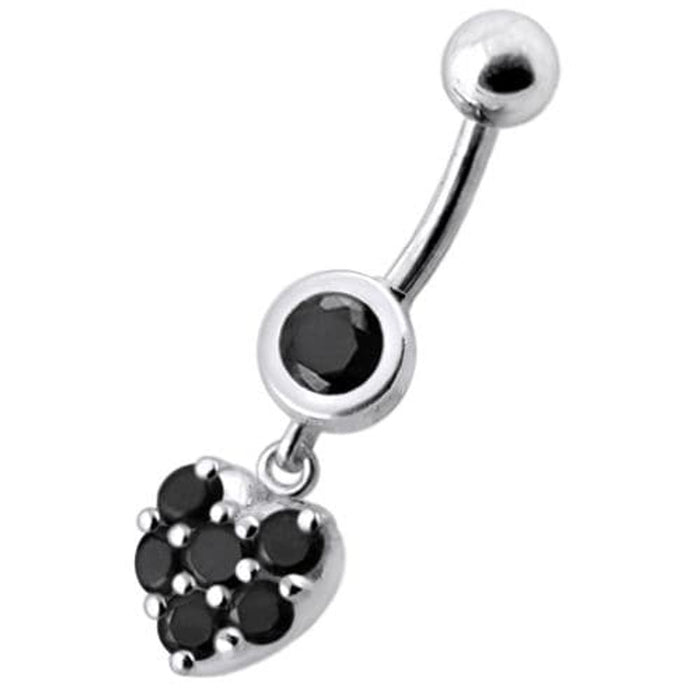 Fancy  Heart Dangling Navel Ring Body jewelry