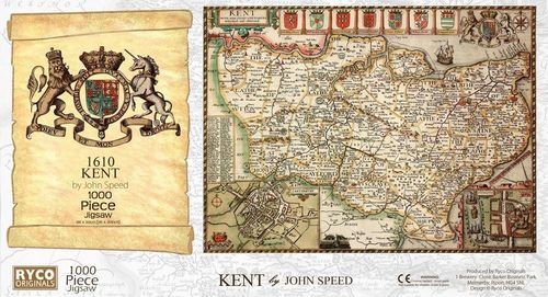 Kent Historical Map 1000 Piece Jigsaw Puzzle (1610)