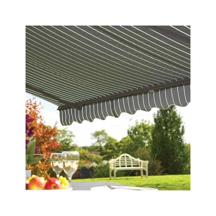 High Quality 2.5m Grey/White Berkeley Awning - Extend Your Outdoor Space Effortlessly