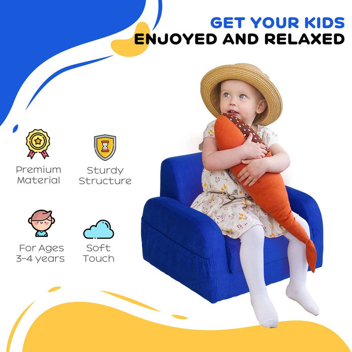 Premium Quality 2-in-1 Kids Sofa: Armchair, Bed, Couch - Toddler Sofa, Baby Bed - Fold Out, Flip Open - Durable & Stylish