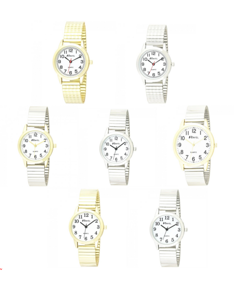 Ravel Women's Bold Number Dial Expander Bracelet Watch R0232L